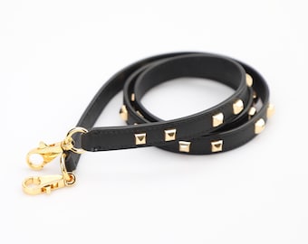 16mm Leather Bag Strap: Mini Dog Studded Shoulder Strap