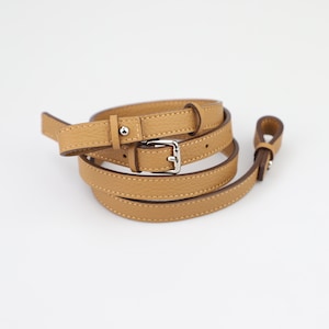 Togo Leather Adjustable Crossbody Strap - 15mm Width