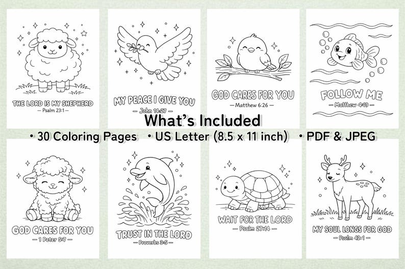 30 Animal Bible Verse Coloring Pages – Christian Printable Scripture ...