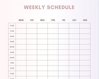 Weekly Schedule