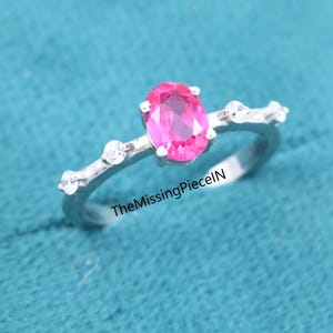 Rosa Turmalin 14K Solid Gold Ring für Frauen, Verlobungsring, Statement-Ring Oval Cut Edelstein Ring Handmade Versprechen Ring Jahrestag Geschenke