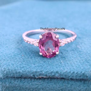 Vintage Alexandrite Engagement Ring, Oval Alexandrite Ring, Diamond Wedding Ring Promise Ring, Bridal Unique Art Deco Ring, Anniversary Gift
