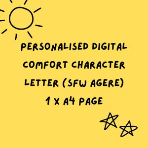 Carta de personagem digital personalizada SFW Agere Comfort