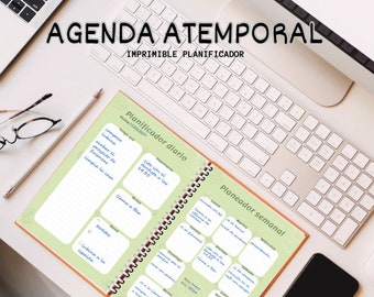 Timeless Agenda PRINTABLE en Español / Planificador Diario, Semanal, Mensual, Anual / Cumpleaños, Lecciones, Proyectos / Diseño de Hojas