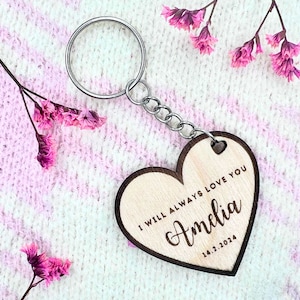 Personalised Key Ring Valentine&#39;s Day Keyring I Love You Keyring