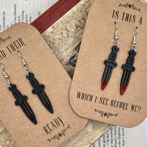 Macbeth Earrings / Dagger Earrings / Shakespeare earrings