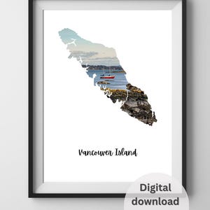 Vancouver Island Map | DRUCKBARE Wandkunst | Kanada Foto Digitale Kunst | Ethnische Wohnkultur | Original Unikat Bild