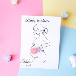 Cœur à planter et carte personnalisée - Cadeaux baby shower, papier avec graines de fleurs sauvages - Cadeaux de fleurs - Respectueux de l'environnement et biodégradable