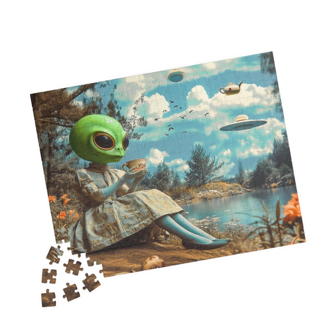 Alien Invasion Jigsaw Puzzle, Sci-fi Gift, Gift for Puzzle Lovers ...