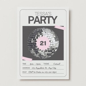 Disco Ball Party Invitation