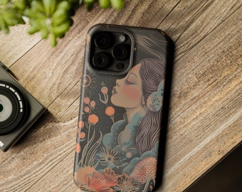 In Her Dreams Magsafe Tough Case for iPhone | Moon and Stars Galactic Gardend Case for iPhone 13-15