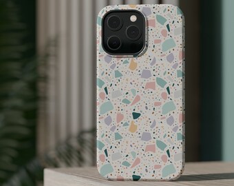 Pastel Terrazzo Elegance MagSafe iPhone Case - Chic Protective Design