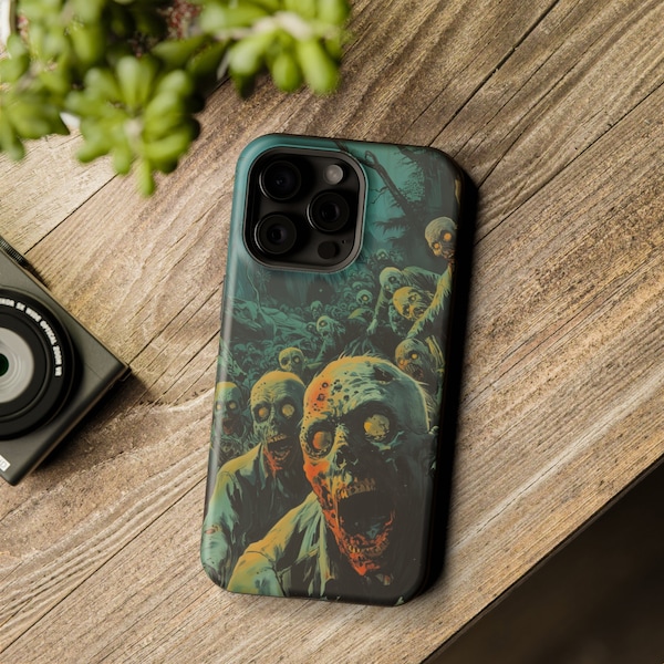 Spread Of The Undead! | Vintage 70s Horror Comic Zombie Horde MagSafe iPhone Case | Gritty Texture, Dark Art Inspired by Comic Legends