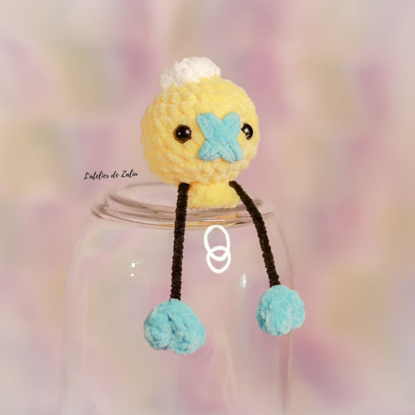 Baudrive peluche crochet fait à la main rétroviseur suspension déco fait en laine velours hypoallergénique en France