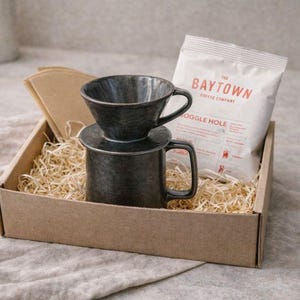 Black Luster Ceramic Coffee Dripper and Jug Gift Set