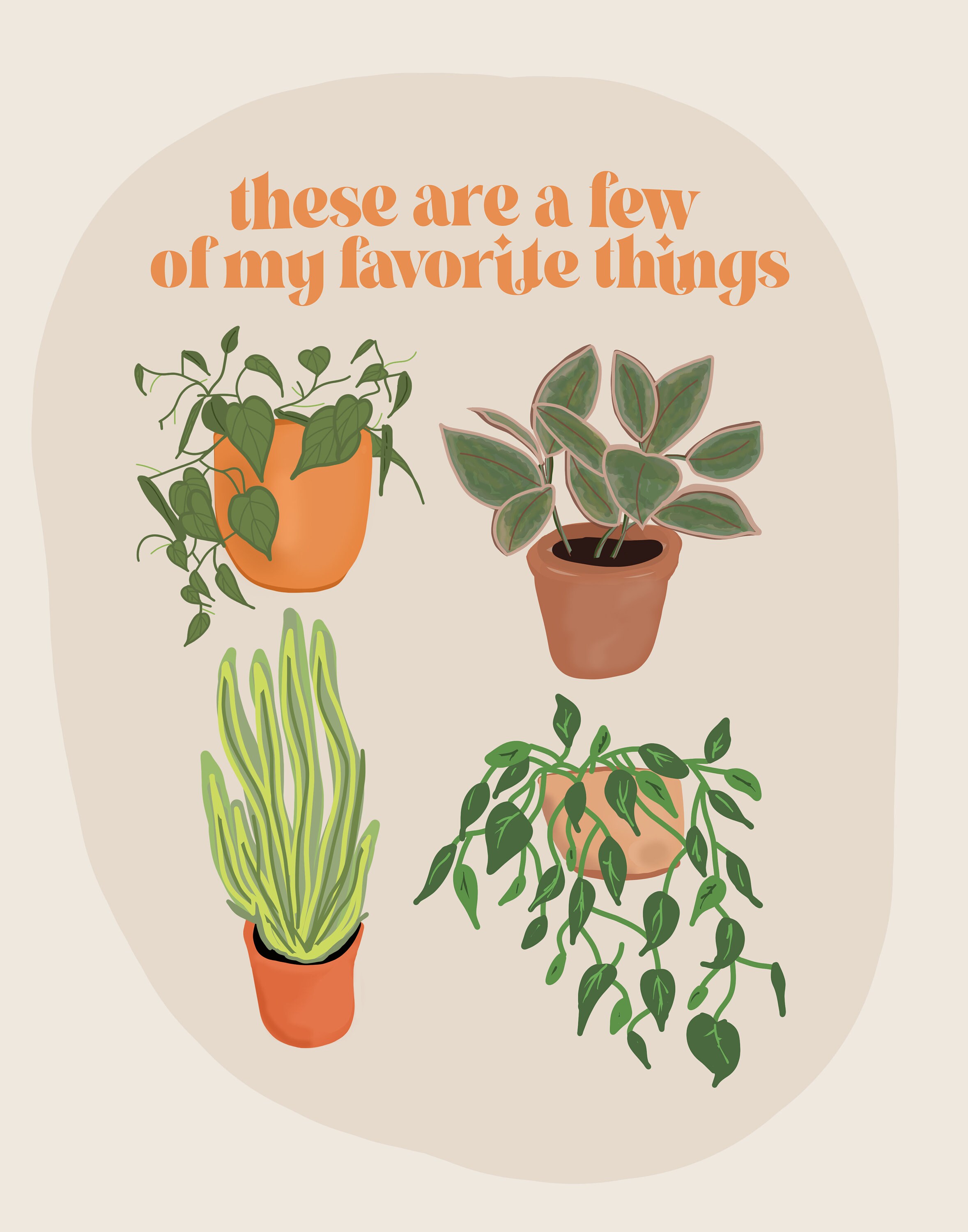These Are A Few of My Favorite Things Houseplant Instant Download Print ...