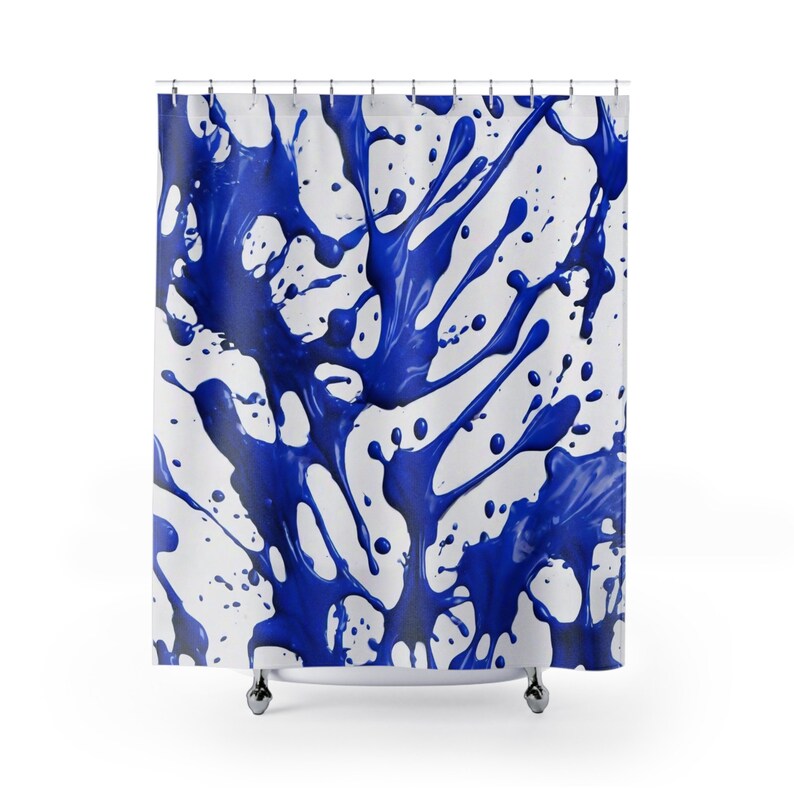 Abstract Blue Shower Curtains Etsy
