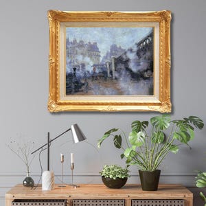Claude Monet “The Europe Bridge, Gare Saint-Lazare, Paris” | Framed Hand-Painted Oil Painting Reproduction
