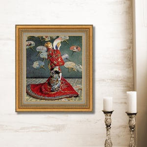 Claude Monet Oil Painting Reproduction – La Japonaise | Framed Hand-Painted Impressionist Japonisme Wall Art