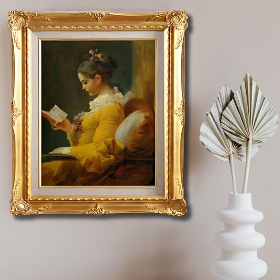 フラゴナール 本を読む少女 絵画 本を読む少女 【20号】 ジャン・オノレ・フラゴナール 【 額縁が選べる