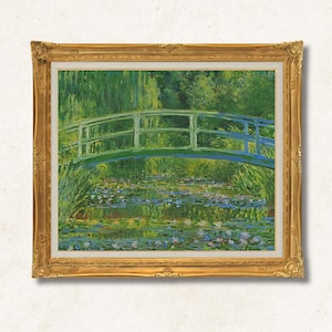 手描き油絵 蒼に染まる睡蓮 額付 肉筆絵画 インテリア 油彩画 手書き油絵 クロード・モネ 睡蓮の池 額付き インテリア 油彩画
