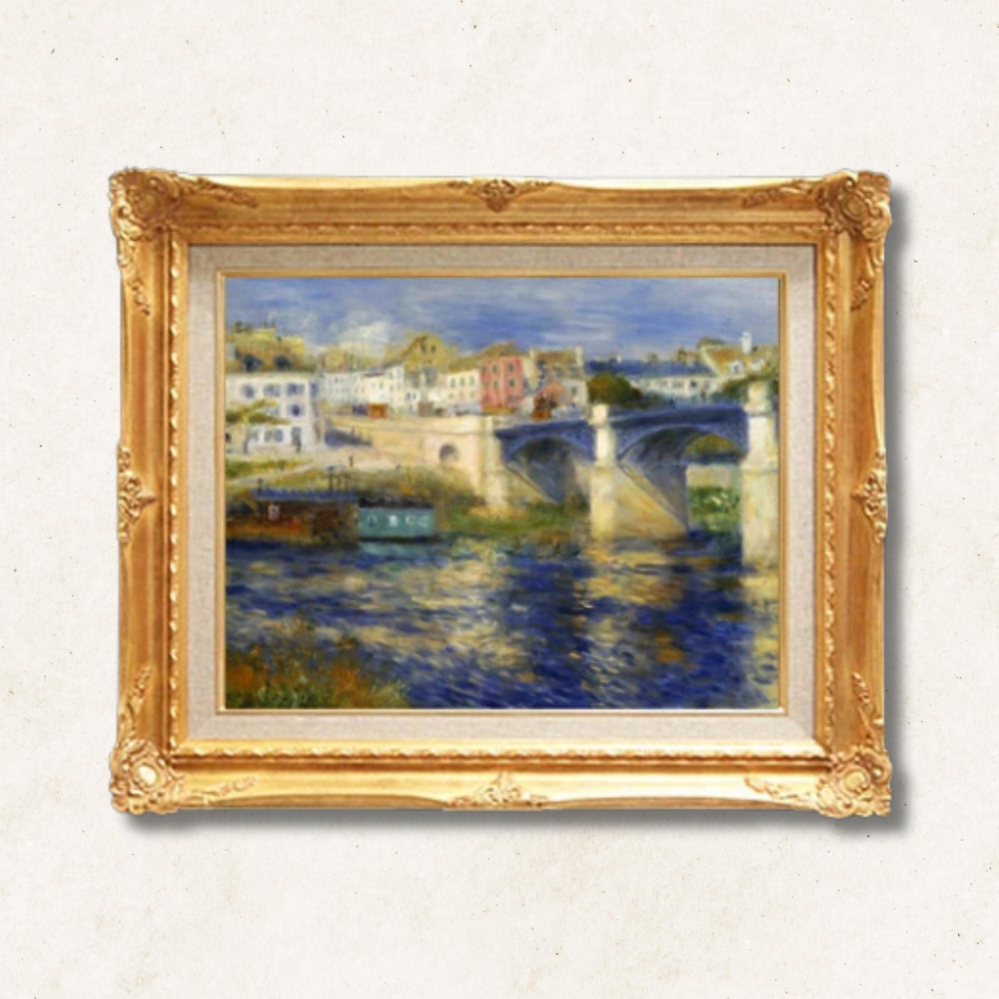 ピエール＝オーギュスト・ルノワール「シャトゥーの橋」｜額入り手描き