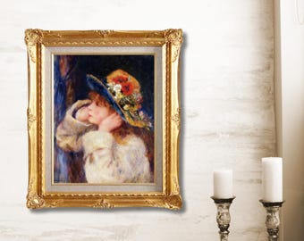 ピエール＝オーギュスト・ルノワール「麦わら帽子の少女」、1884年頃