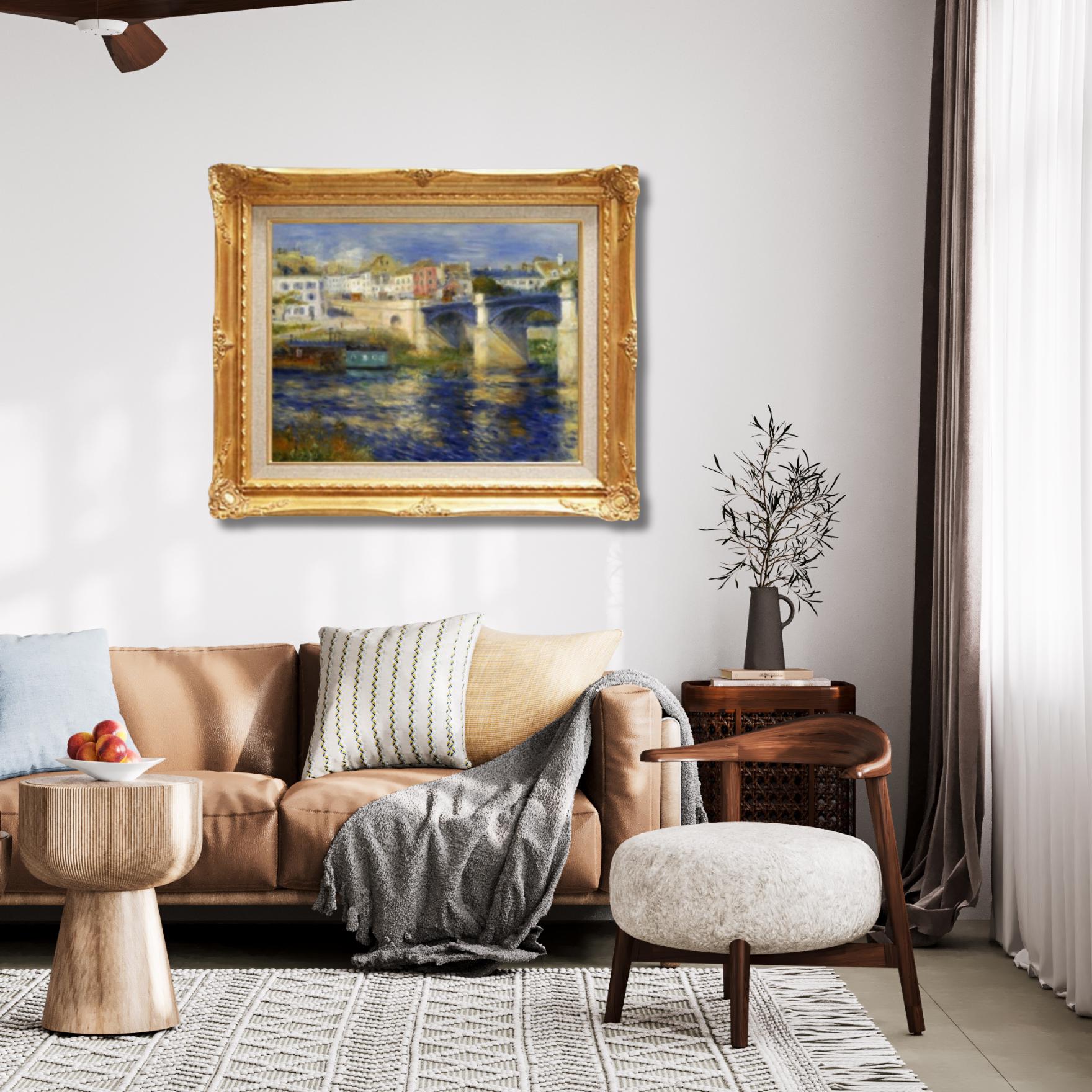 ピエール＝オーギュスト・ルノワール「シャトゥーの橋」｜額入り手描き