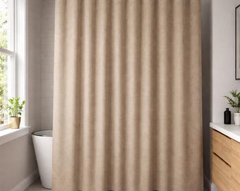Cortina de ducha de lino impermeable, cortina de baño, cortinas de ducha con lazos, cortina de ducha personalizada, cortina de ducha natural