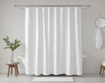 Waterproof Fabric Shower Curtain Liner Soft Hotel Quality Cloth Shower Liner, Light-Weight & Machine Washable