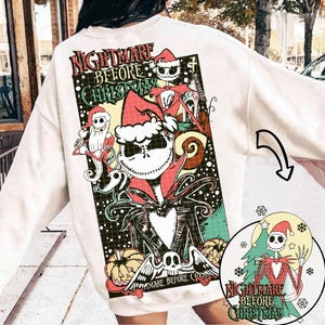 Nightmare Before Christmas Png, Śmieszne Boże Narodzenie Png, Projekt Koszulki Dla Pary Halloween Png, Boże Narodzenie Png, Trendy Png, Sezon Świąteczny Png