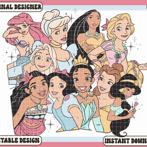 All Princess Png, Princess Clipart, Princesses Png, Disney Princess Png, Png for Girl, Sublimation Design Digital Download, Family Trip Png