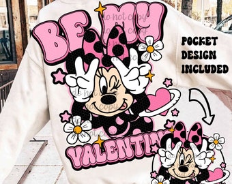 Soyez ma Saint-Valentin en sublimation Png, Png de la Saint-Valentin, modèles de chemise de la Saint-Valentin, souris rétro Png de la Saint-Valentin, conception de sublimation, téléchargement numérique