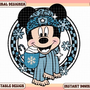 Myszka z sezonu mrozowego png, Myszka świąteczna png, Kratka Micky png, Zimowa sublimacja, Koszulka świąteczna png, Zima png, Pobieranie cyfrowe