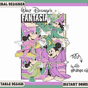 Retro Mickey Mouse Fantasia Png, Wizard Mickey Png, Magical Kingdom Png, Family Trip Png, Summer Shirt Png, Design Download, Kids Shirt Png
