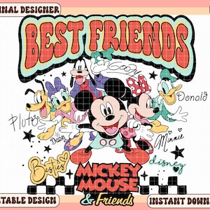 Best Friends Png, Mickey Mouse and Friends Png, Retro Mouse Png, Family Vacation Png, Family Trip Png, Vacay Mode Png, Magic Kingdom Png