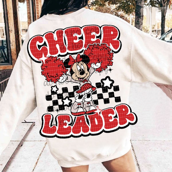 Cheerleader PNG, Cheer PNG, Mouse Cheer Leader Png, Cheer Mom Png, Mama Png, Digital Download, Cheerleader Shirt Design, Team Spirit, Mascot