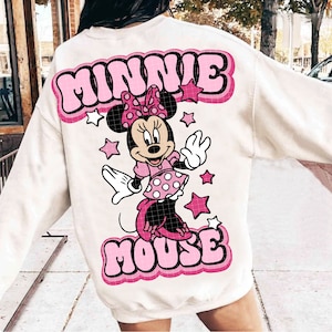 Trendy Minnie Mouse Png Sublimation, Minnie Sublimation, Groovy Sublimation, Flower Png, Png for Girls, Digital Download, Tshirt Png Designs