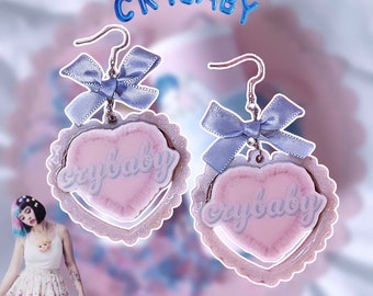 Crybaby earrings Melanie Martinez The Trilogy Tour accessories  K-12 Cherub Heart Shaped Coquette Portals