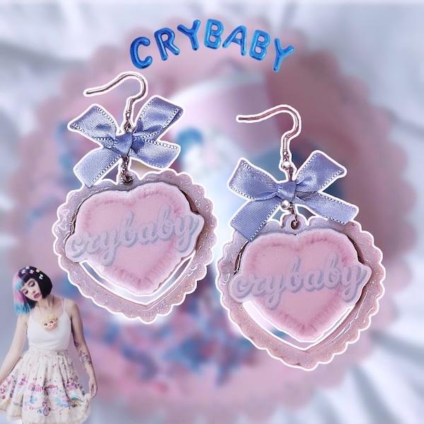 Crybaby earrings Melanie Martinez The Trilogy Tour accessories K-12 Cherub Heart Shaped Coquette Portals