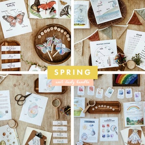 Spring Unit Study Pack, Homeschool Unit Study bundle, Activity Pack, Curriculum, Nature Study, Rainbows, Clouds, Butterflies, Eggs