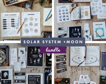 Solar System and Moon Study Bundle, Solar System, Moon Unit Study, Homeschool Unit Studies, Homeschool Printables, Curriculum, Nature Study