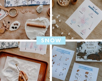 Snow Unit Study, Homeschool unit study, Homeschool Printables, Charlotte Mason Inspired, Learning Resource, Nature Study, Snowflakes, Winter