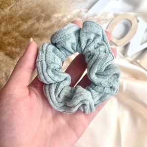 Scrunchie Handgemachte Scrunchies Mintgrün Rib Muster Bild 2