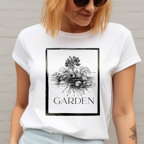 Beautiful garden, Tree Shirt, Nature Shirt,  Nature Shirt, Camping Shirt, Bird Shirt, Graphic Tee for Women, Minimalist Tree Shirt