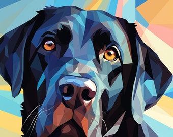 Isometric Style Black Labrador #4