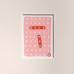 Best Mum card, Mother&#39;s day card, Crossword card, Card for Mum