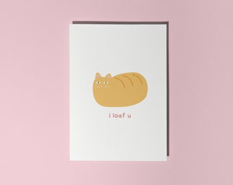 Tarjeta de felicitación "Te amo, gato"