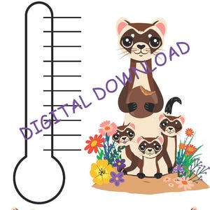 May include: A digital download featuring a cartoon illustration of ferrets and flowers. The image includes the text "MY Cookie Goal" and "DIGITAL DOWNLOAD". The bottom of the image reads "BRAVE. FIERCE. FUN!"