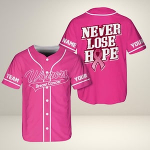 Custom Breast Cancer Awareness Baseball Jersey – Pink Ribbon Team Shirt